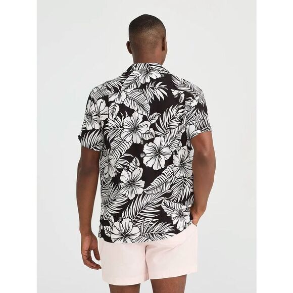 NWOT Chubbies Men’s The Visual Ferner Black & White Rayon Sunday Shirt Medium - Picture 5 of 6